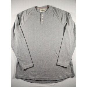 The Normal Brand Puremeso Everyday Raglan Henley Shirt Gray Mens Size Medium